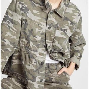 AMO Camo Ruffled Denim Jacket